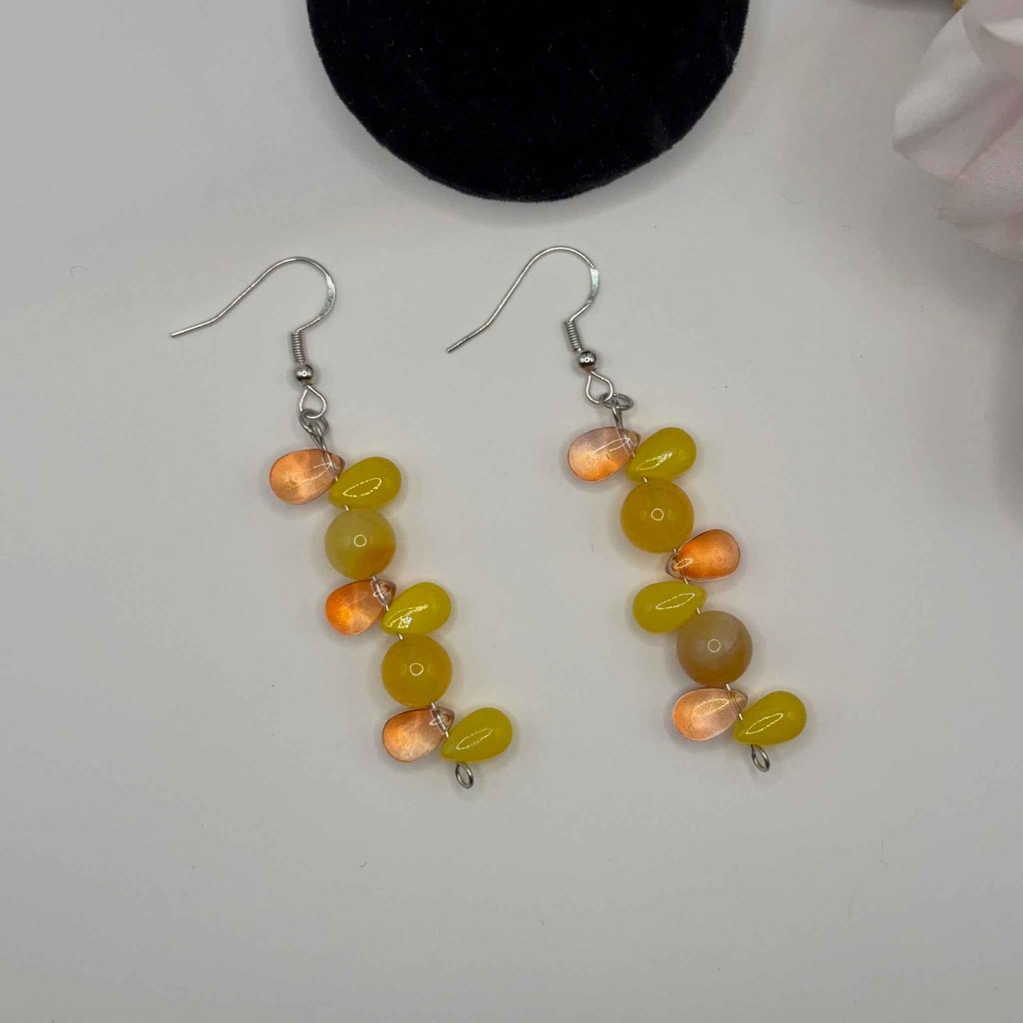 YELLOW Korvakorut - Aventuriini & Lasi 7cm