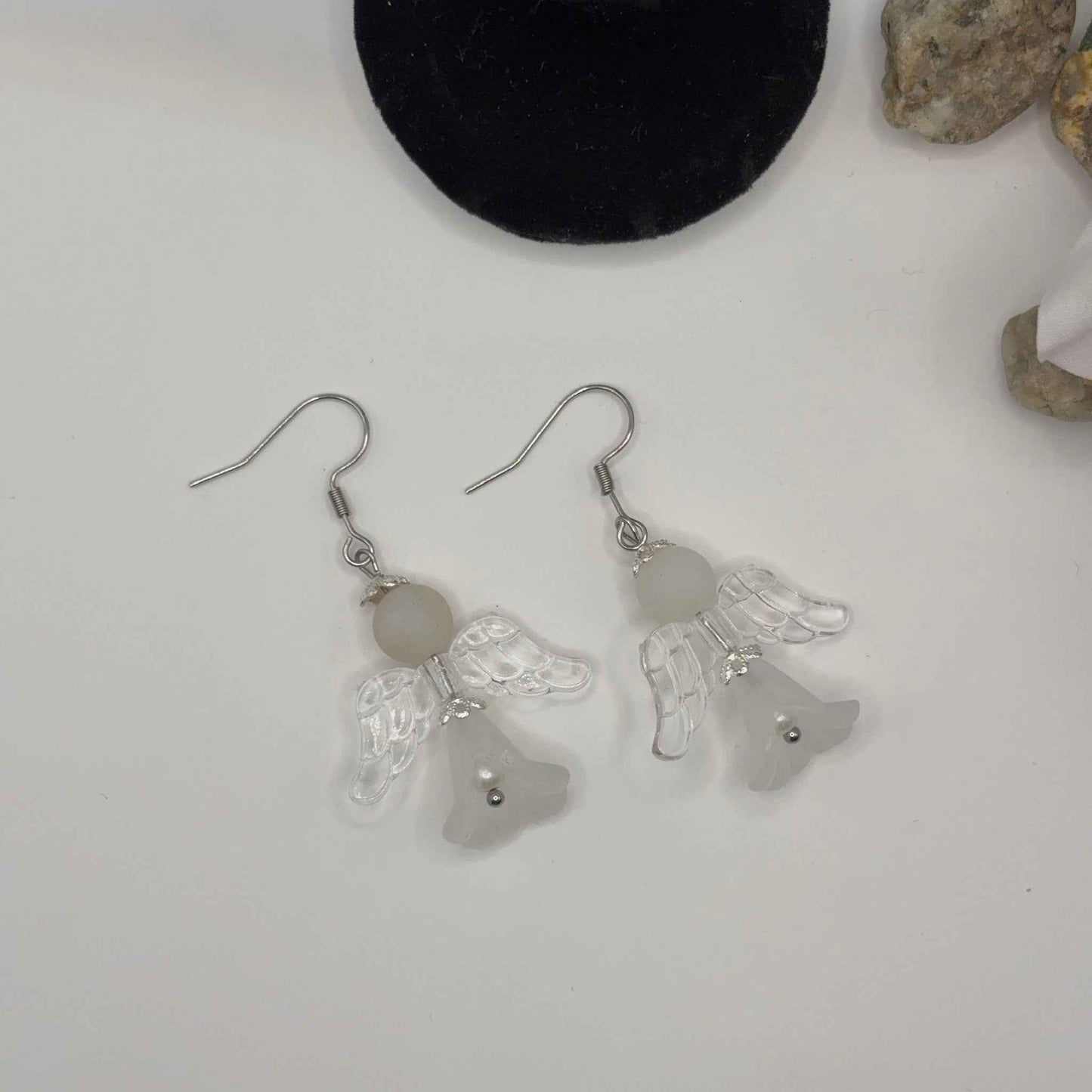 WHITE ANGEL Korvakorut - Aventuriini & Akryyli 5cm