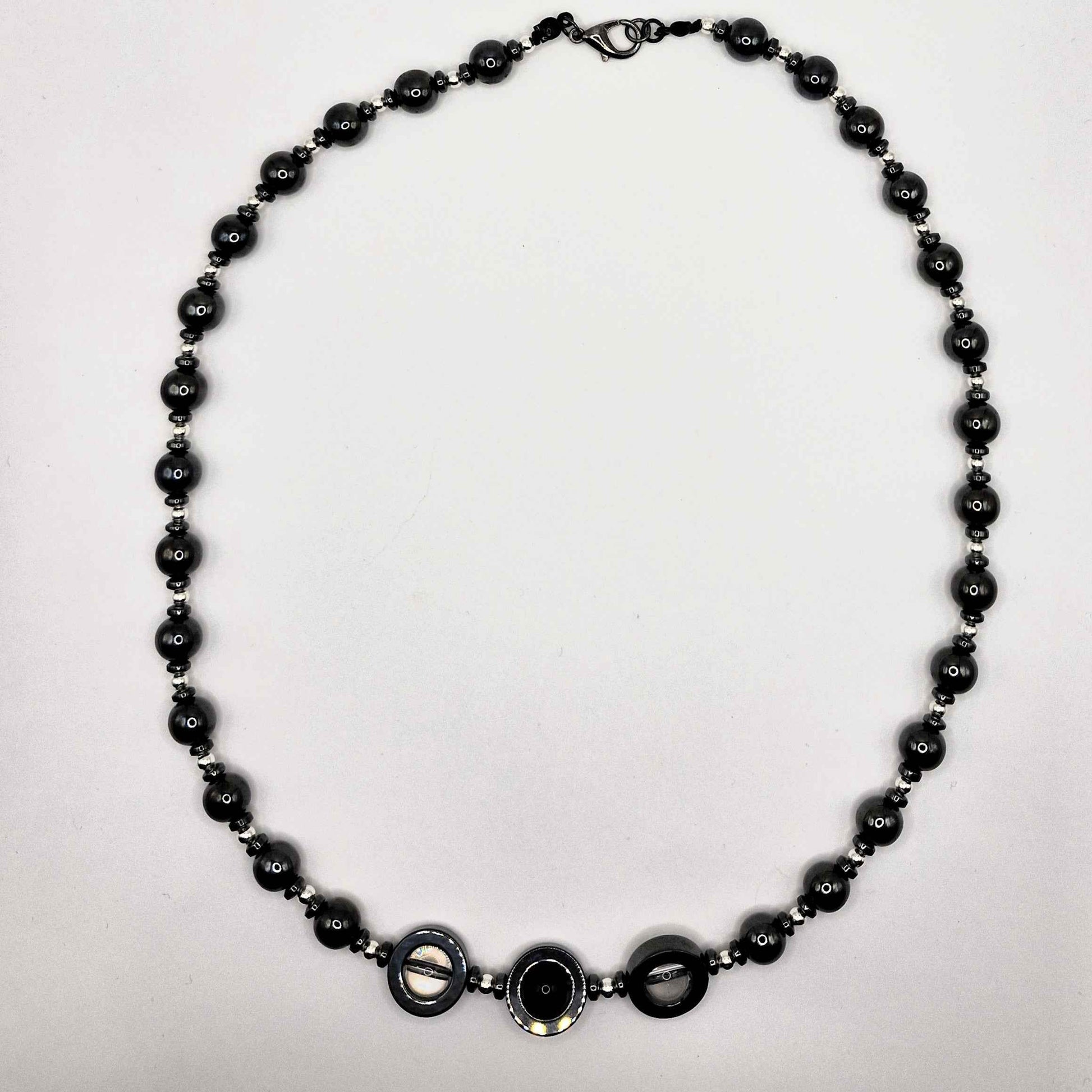 DARK - kaulakoru hematiitti kivestä 56cm