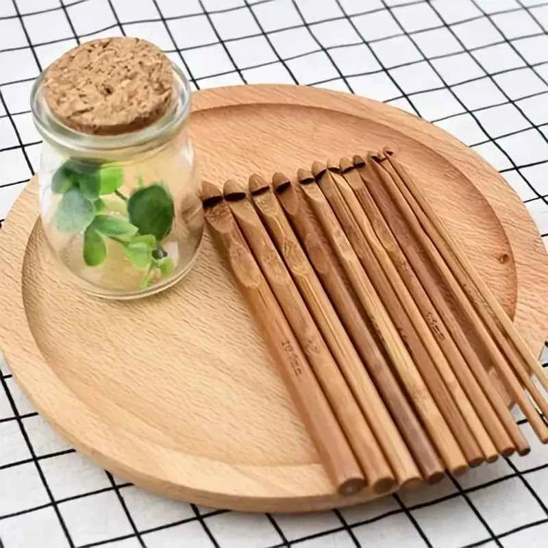 Bambu virkkuukoukku 12 kpl setti, 3-10mm