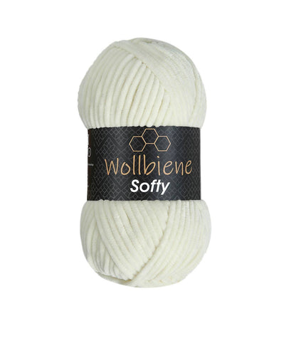 Wollbiene Softy Chenille Lanka 100g - Kerma 02 - Super Bulky Pehmeä Samettilanka - RaskasHilkka.fi