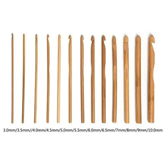 Bambu virkkuukoukku 12 kpl setti, 3-10mm