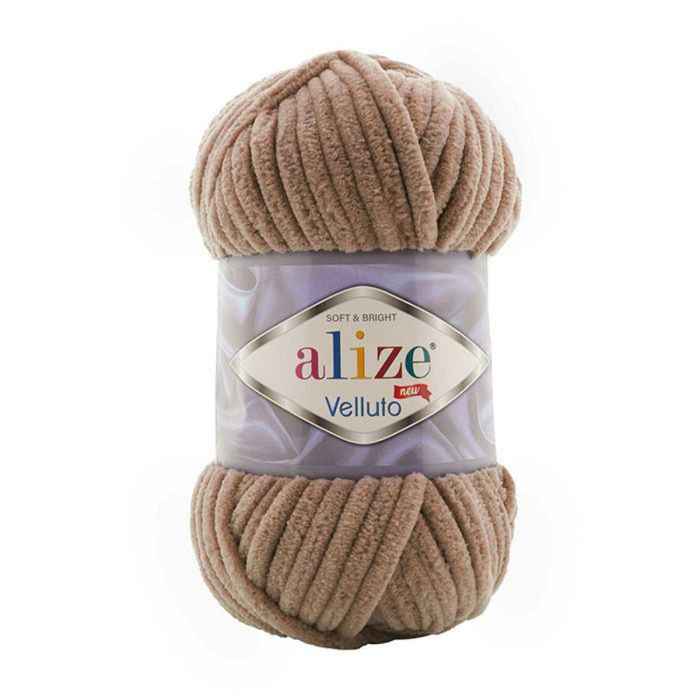 ALIZE Velluto 100g Ruskea 329 - Pehmeä Samettilan