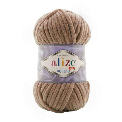ALIZE Velluto 100g Ruskea 329 - Pehmeä Samettilan
