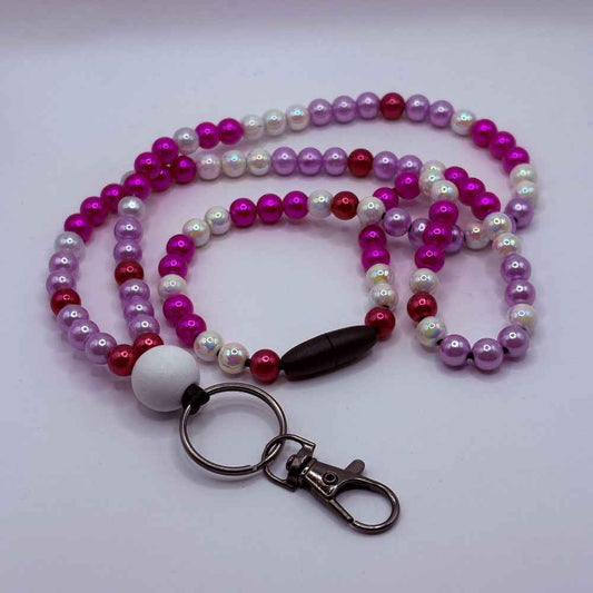 Avainnauha kaulaan pinkki-violetti 80 cm