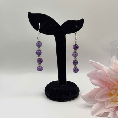 AKAATTI PURPLE Korvakorut - Akaatti & Akryyli 7cm