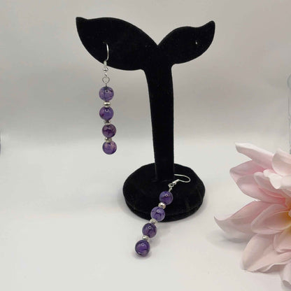 AKAATTI PURPLE Korvakorut - Akaatti & Akryyli 7cm