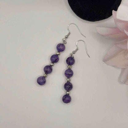 AKAATTI PURPLE Korvakorut - Akaatti & Akryyli 7cm