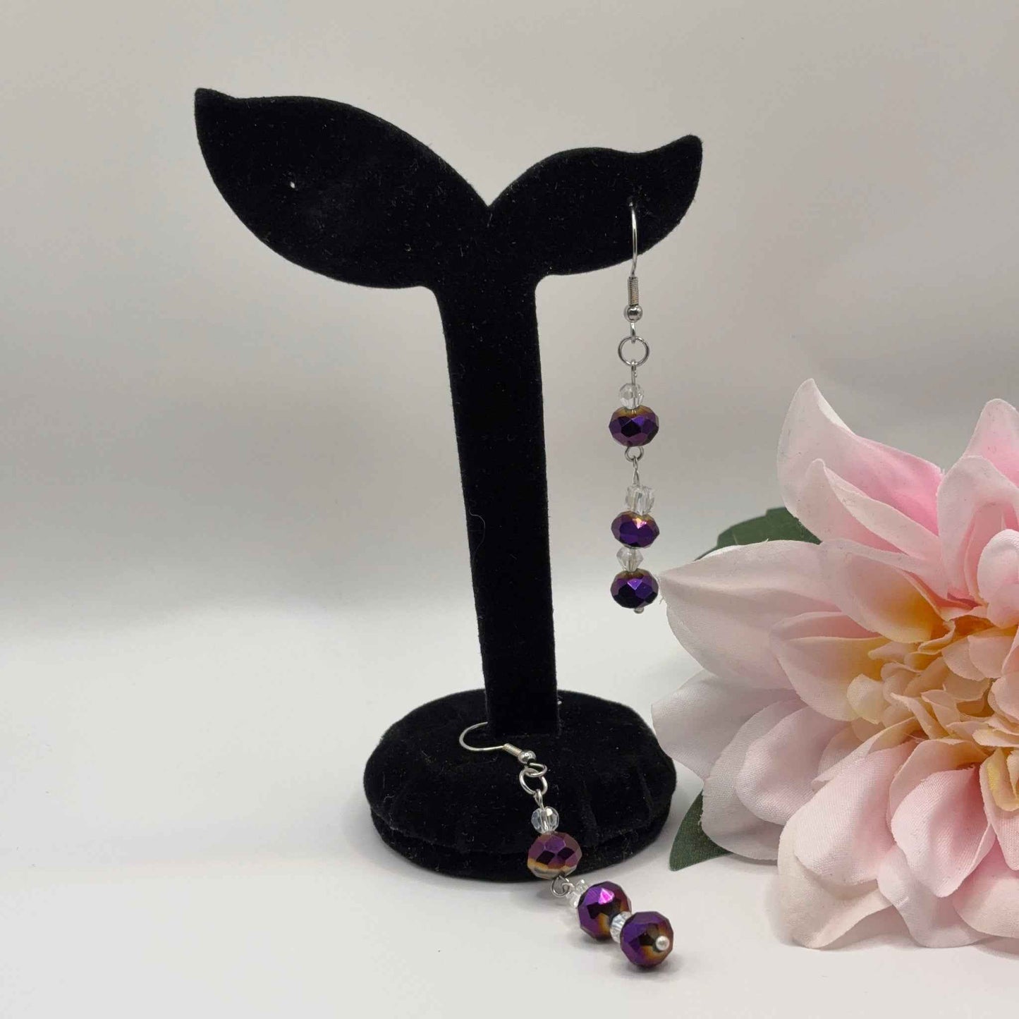 FASETTI Korvakorut - Violetti Lasi 6cm - RaskasHilkka.fi