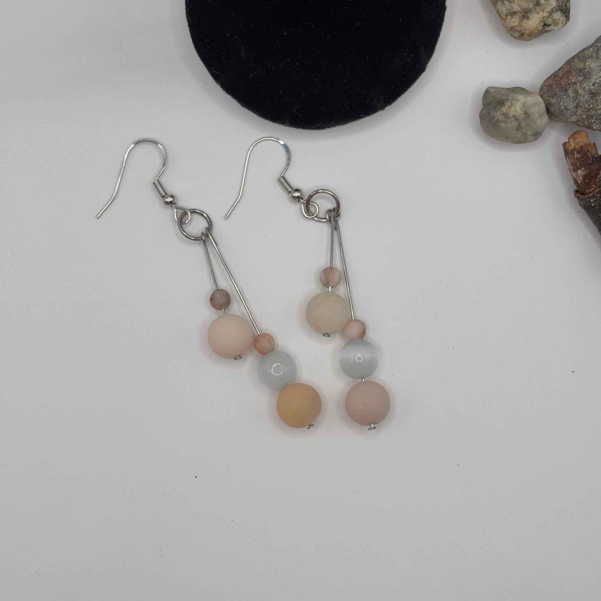 PINK AVENTURIINI Korvakorut - Aventuriini & Kissansilmä 7cm