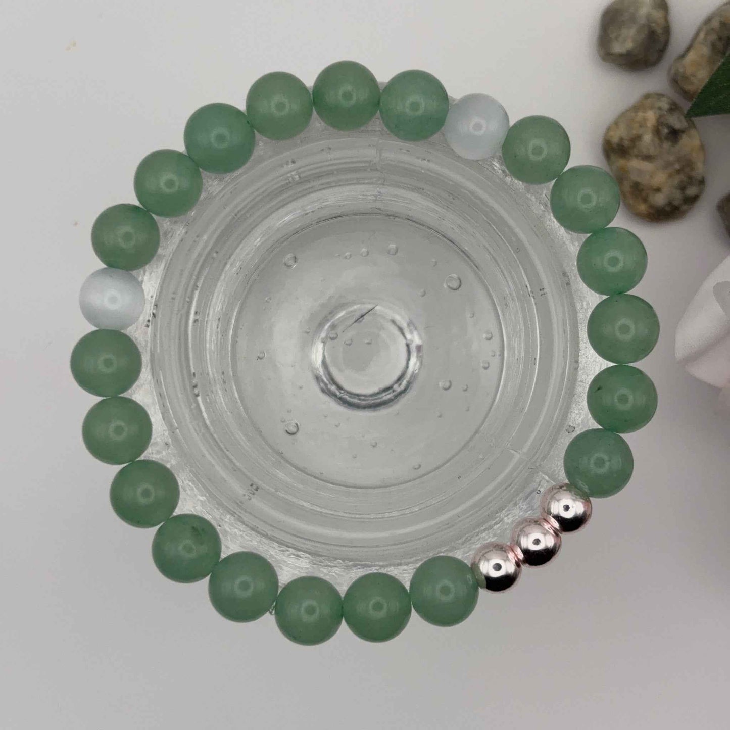 GREEN Voimakivi Rannekoru - Aventuriini, Kissansilmä & Hematiitti 17-18cm - RaskasHilkka.fi