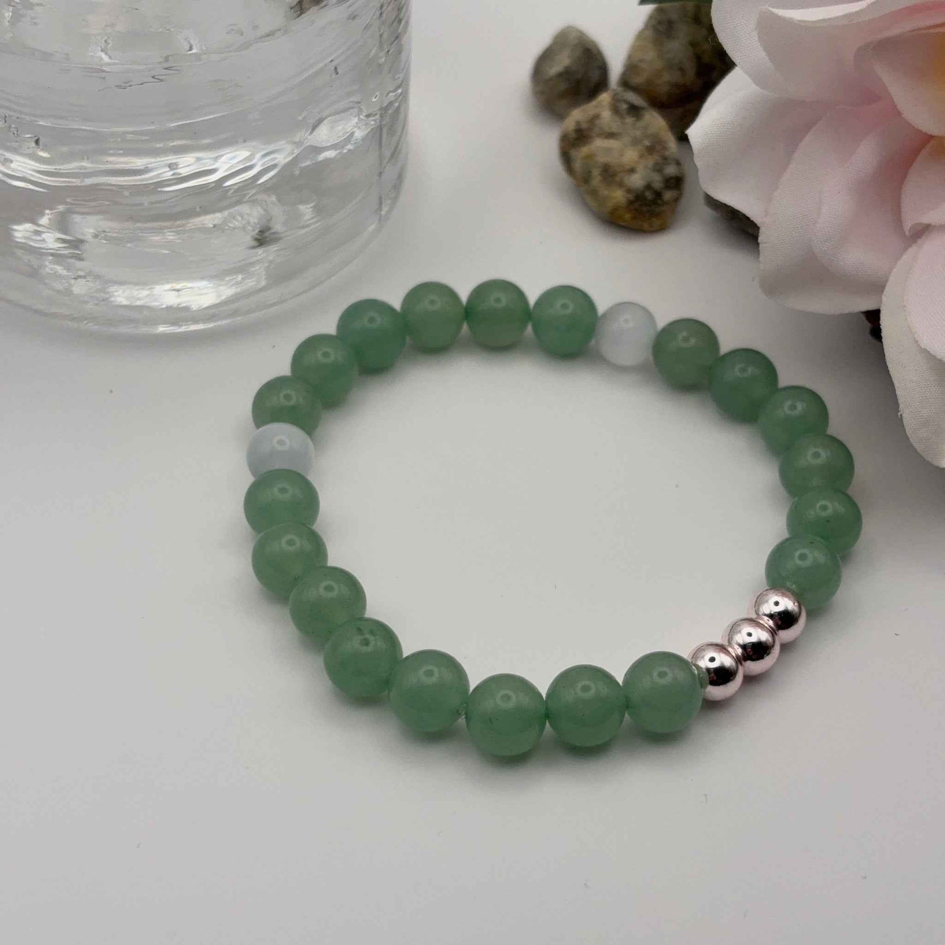 GREEN Voimakivi Rannekoru - Aventuriini, Kissansilmä & Hematiitti 17-18cm - RaskasHilkka.fi