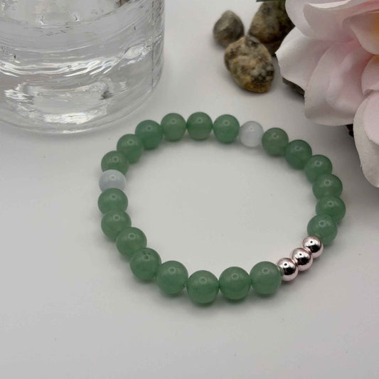 GREEN Voimakivi Rannekoru - Aventuriini, Kissansilmä & Hematiitti 17-18cm - RaskasHilkka.fi