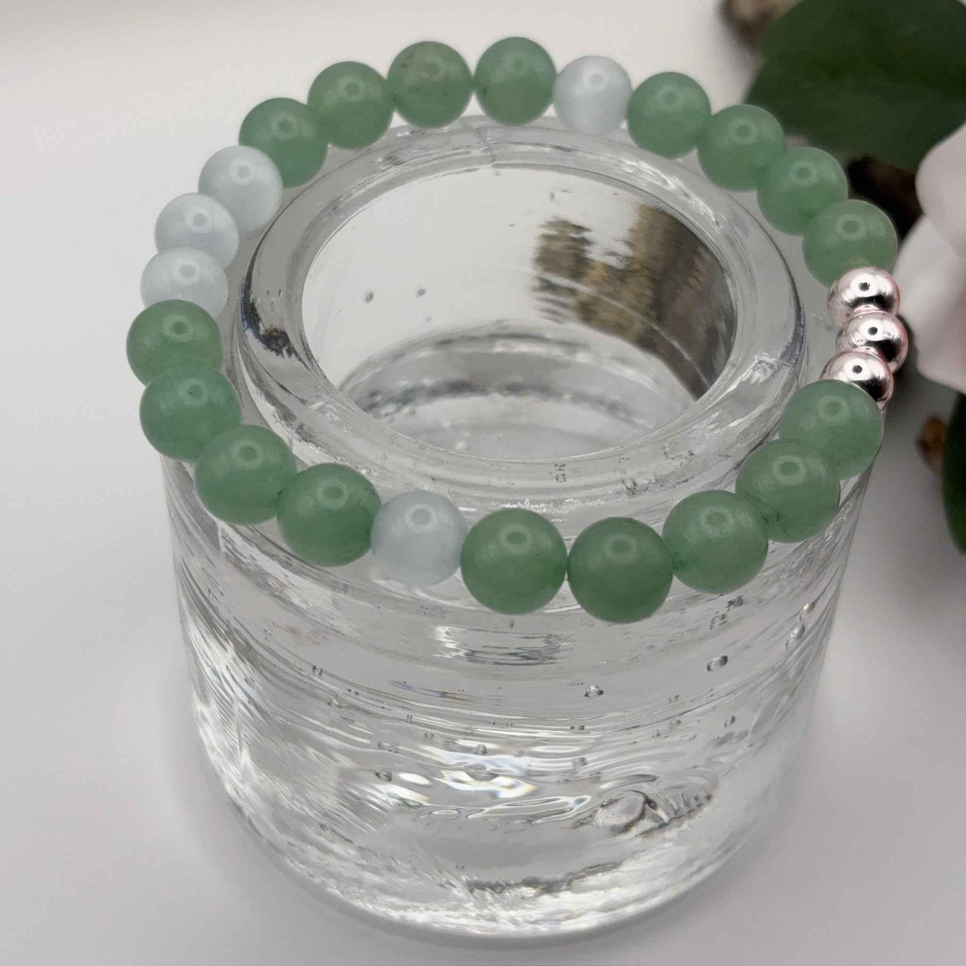 AVENTURIINI GREEN - Vihreä Onnen Rannekoru 17-18cm Kissansilmä & Hematiitti