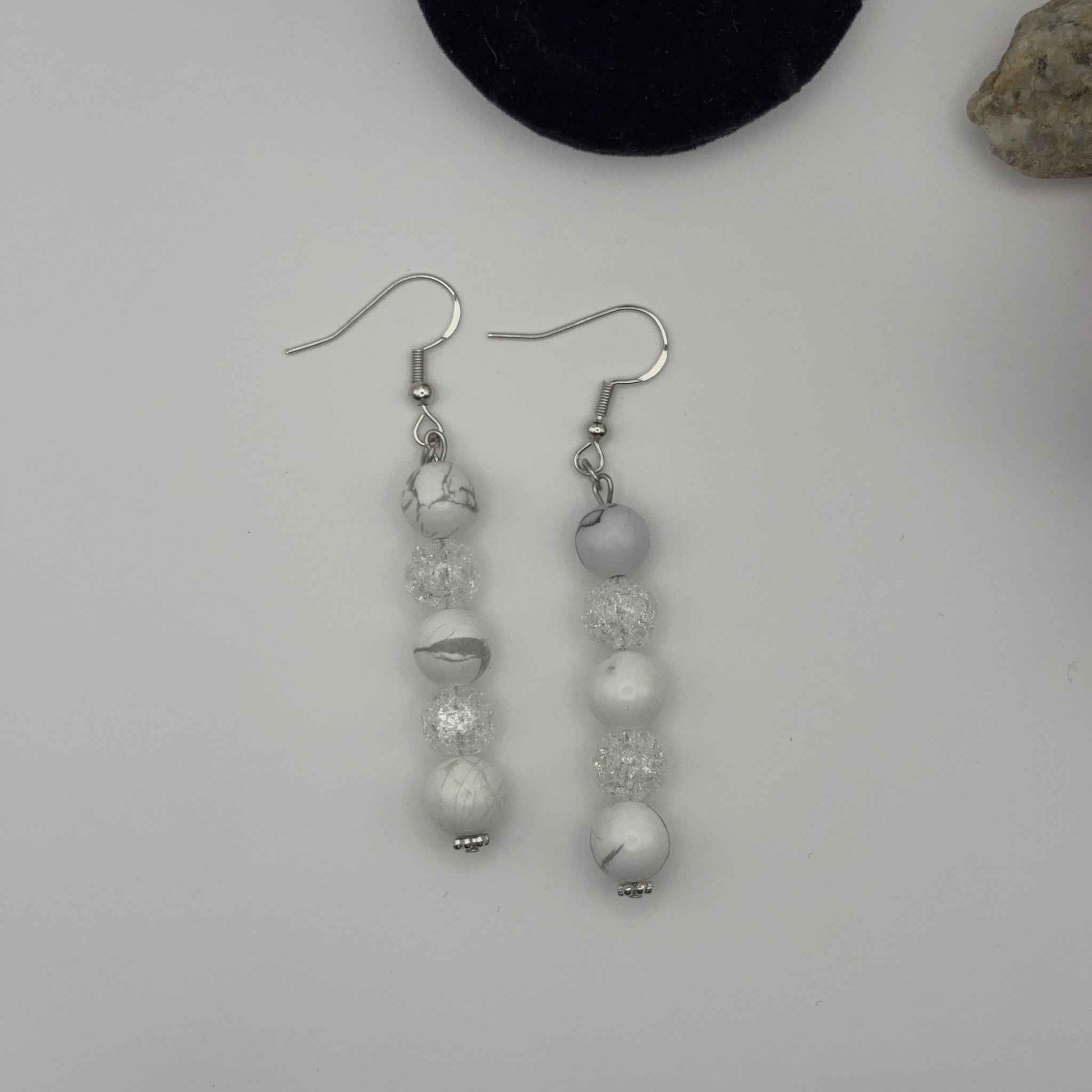 HOWLIITTI & SÄRÖKRISTALLI Korvakorut 6,5cm - Rauhoittava Sterling Hopea