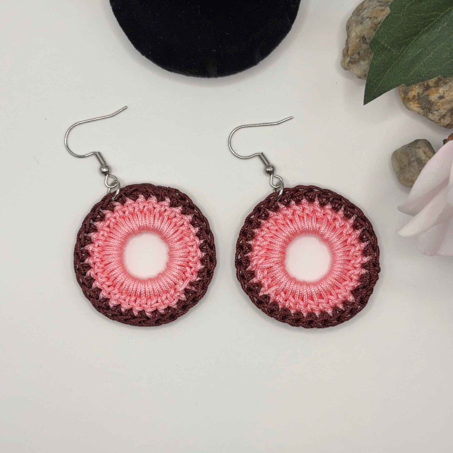 PINK - Virkatut Korvakorut Nailonlangasta