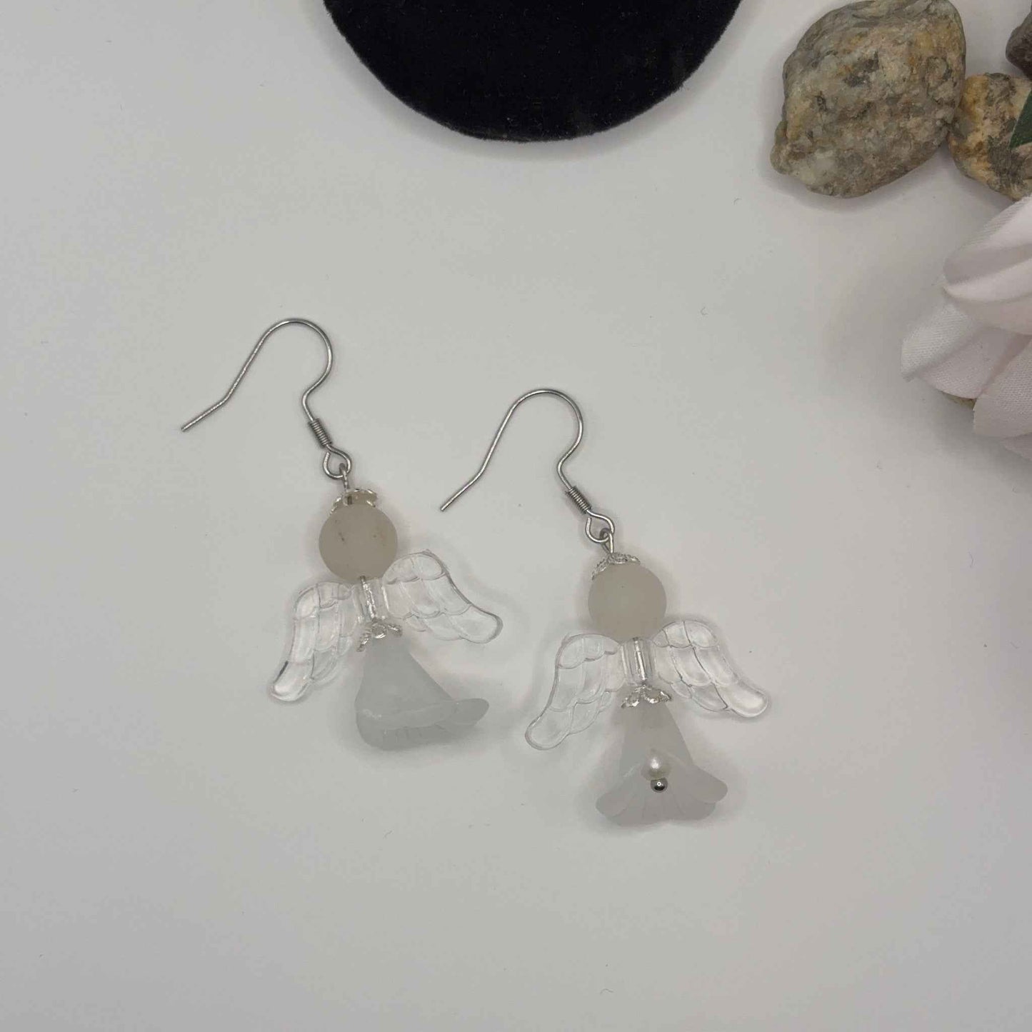 ANGEL Korvakorut - Aventuriini & Akryyli 5cm