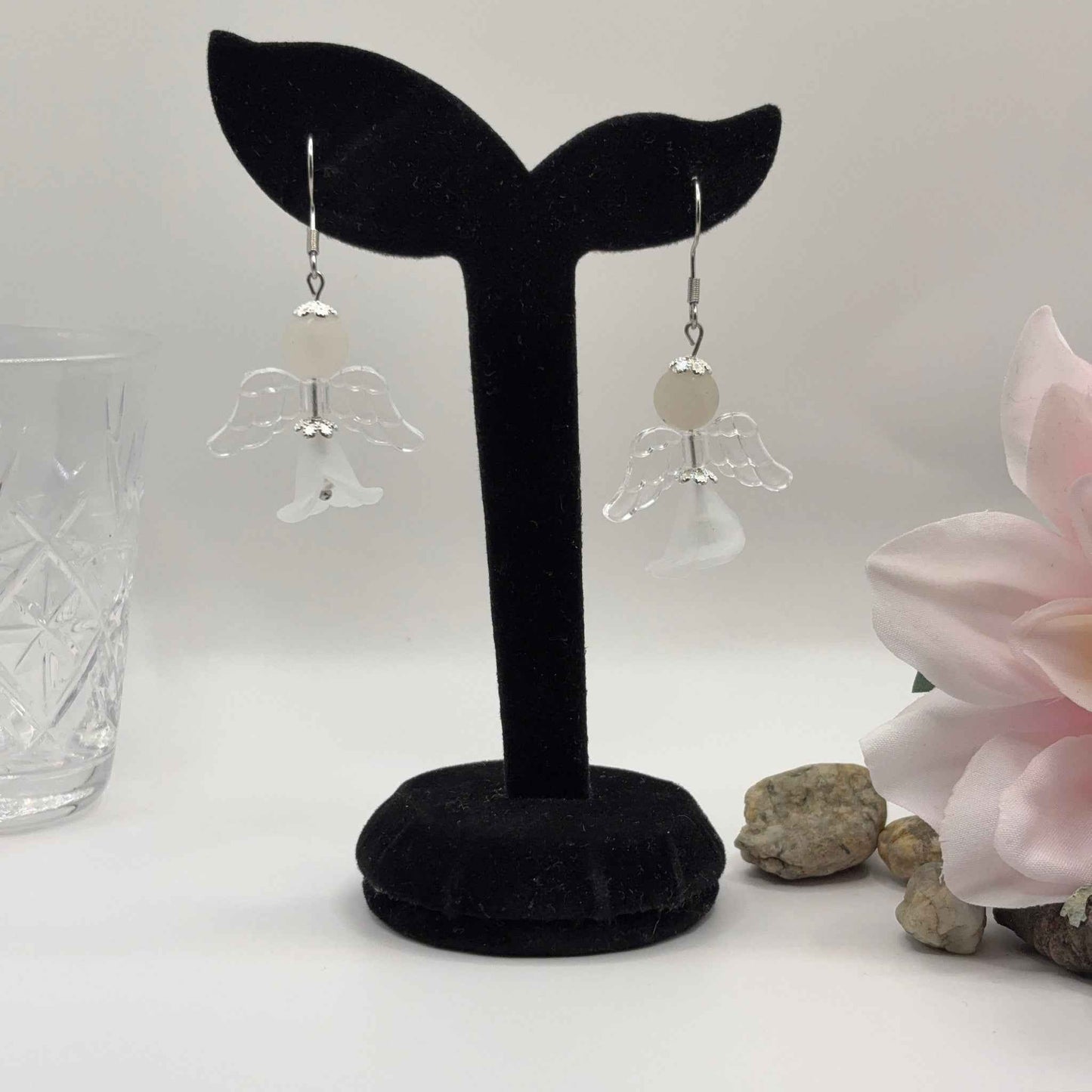 ANGEL Korvakorut - Aventuriini & Akryyli 5cm