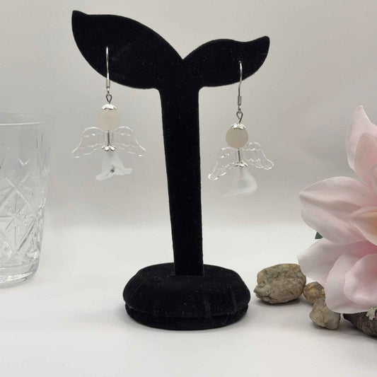 ANGEL Korvakorut - Aventuriini & Akryyli 5cm