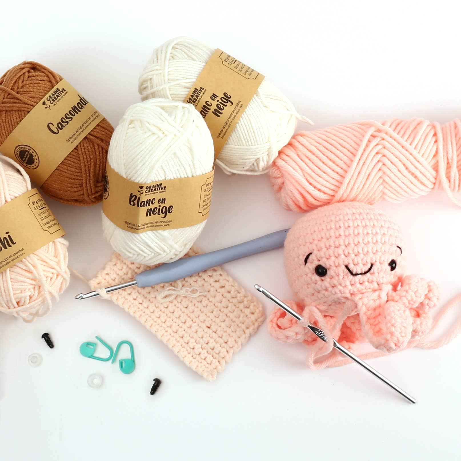 Graine Créative Valkoinen Puuvillalanka 27g n. 55m - Amigurumi