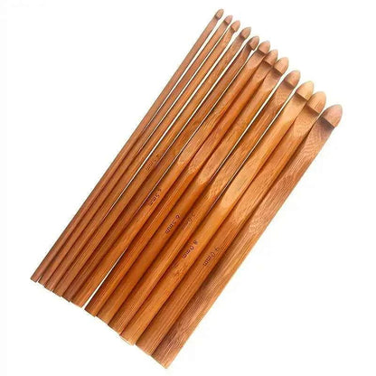 Bambu virkkuukoukku 12 kpl setti, 3-10mm
